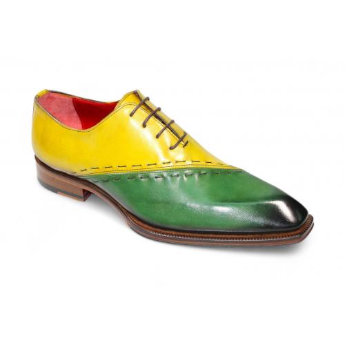 Emilio Franco "Arstide" Green/Yellow Genuine Italian Leather Dress Shoes.